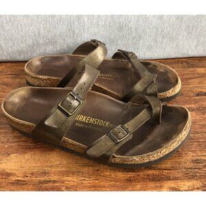 Birkenstock Mayari Womens‎ Size 39 US 8 Bronze Birko-Flor Sandals Toe Loop